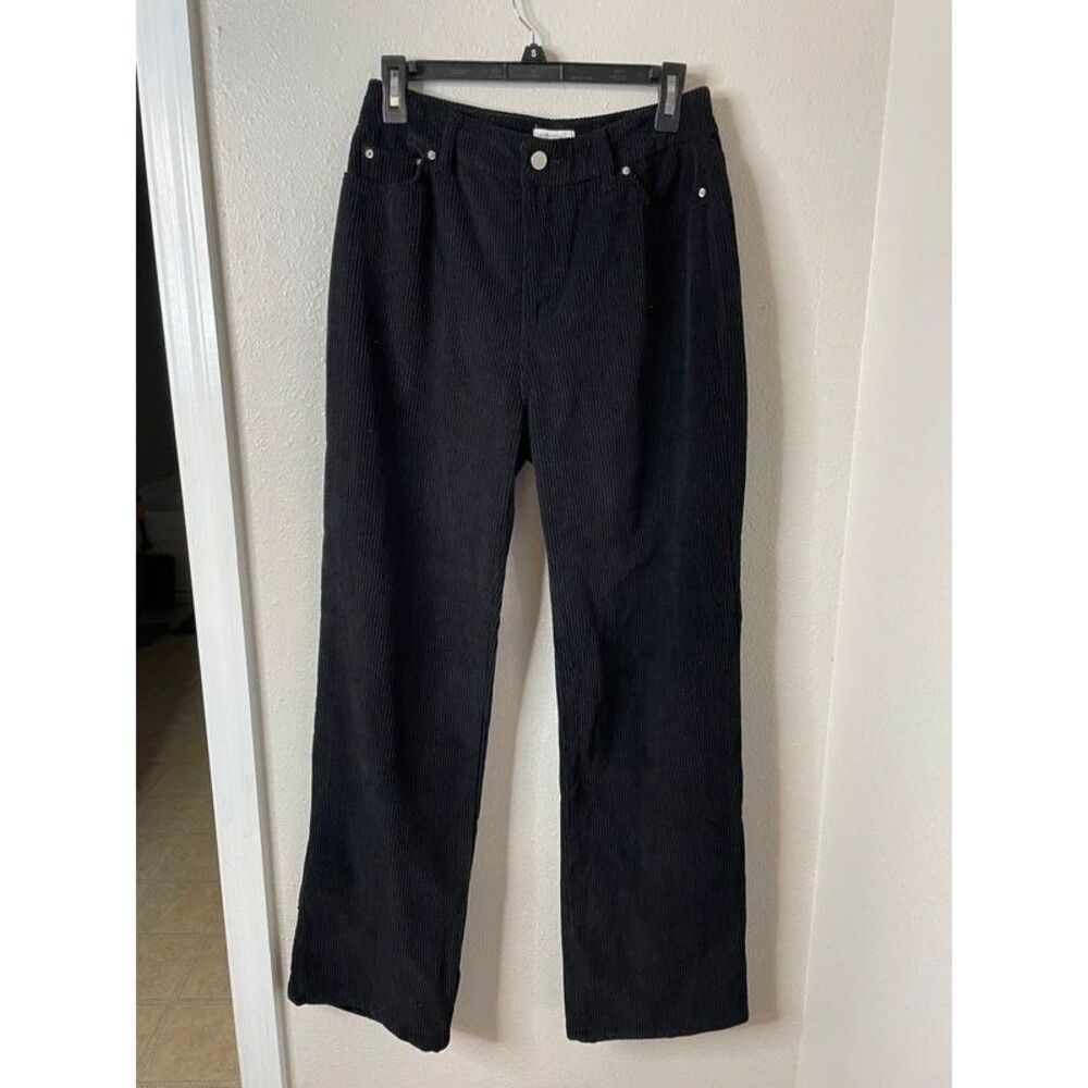 Cabana by Crown & Ivy Black Corduroy Wide Leg Pants Size 8